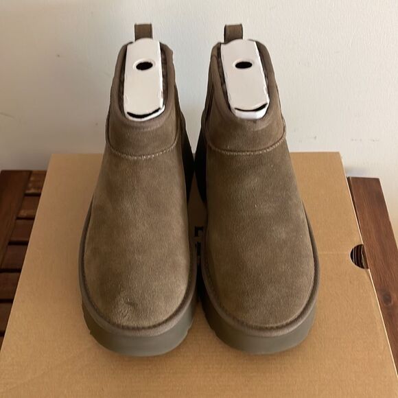 UGG Classic Ultra Mini New Heights Boots Hickory US Women Size 9/UK 7/EU 40 - Picture 6 of 16